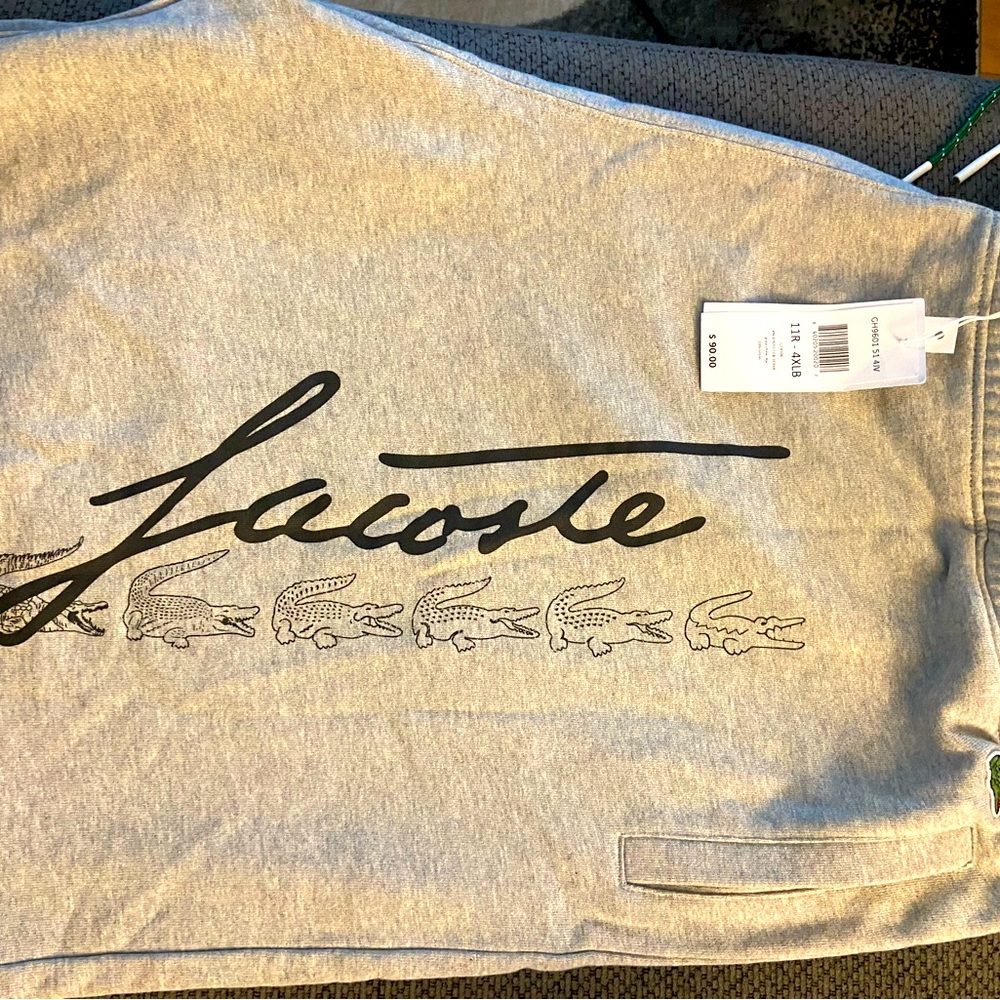 Lacoste Gray Sweatpants with Black Logo
